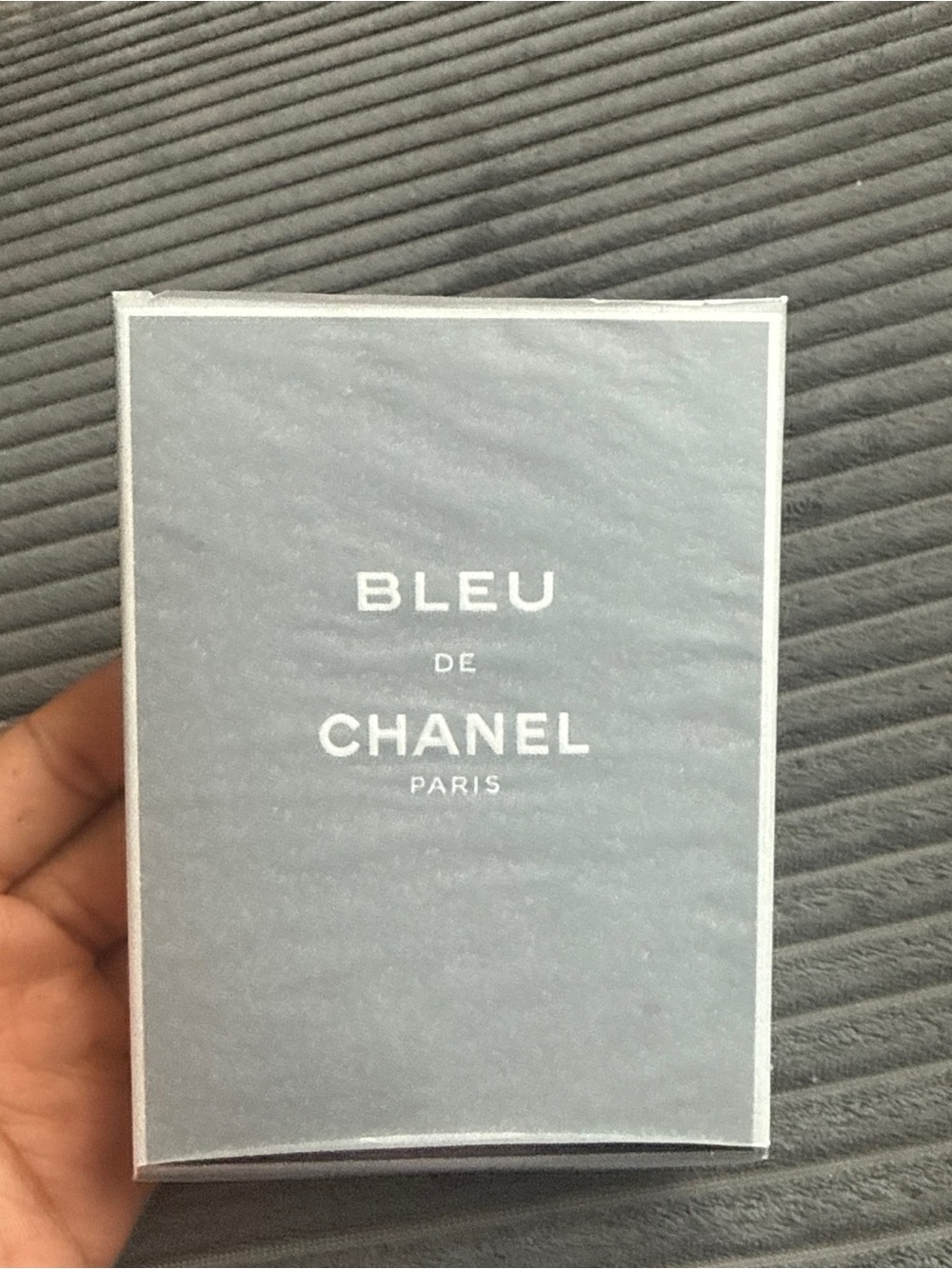 CHANEL Metallic Silver Packaging with Barcode